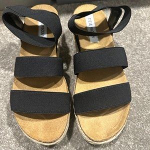 Steve Madden Stevie Espadrille Platform Sandal - Black Size 8